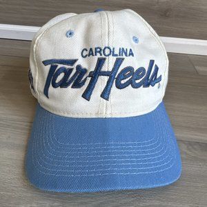 Vintage UNC Tar Heels Script Hat Sports Specialties Snapback Cap Wool 2 Tone‎